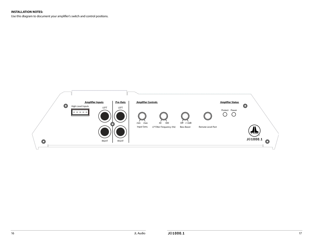 JL Audio J21000.1 owner manual Installation Notes 